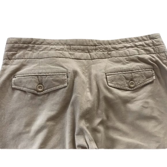 Old Navy Women’s Pants Cropped Stretch Just Below Waist Beige/Tan Linen Size 10 - Picture 6 of 9